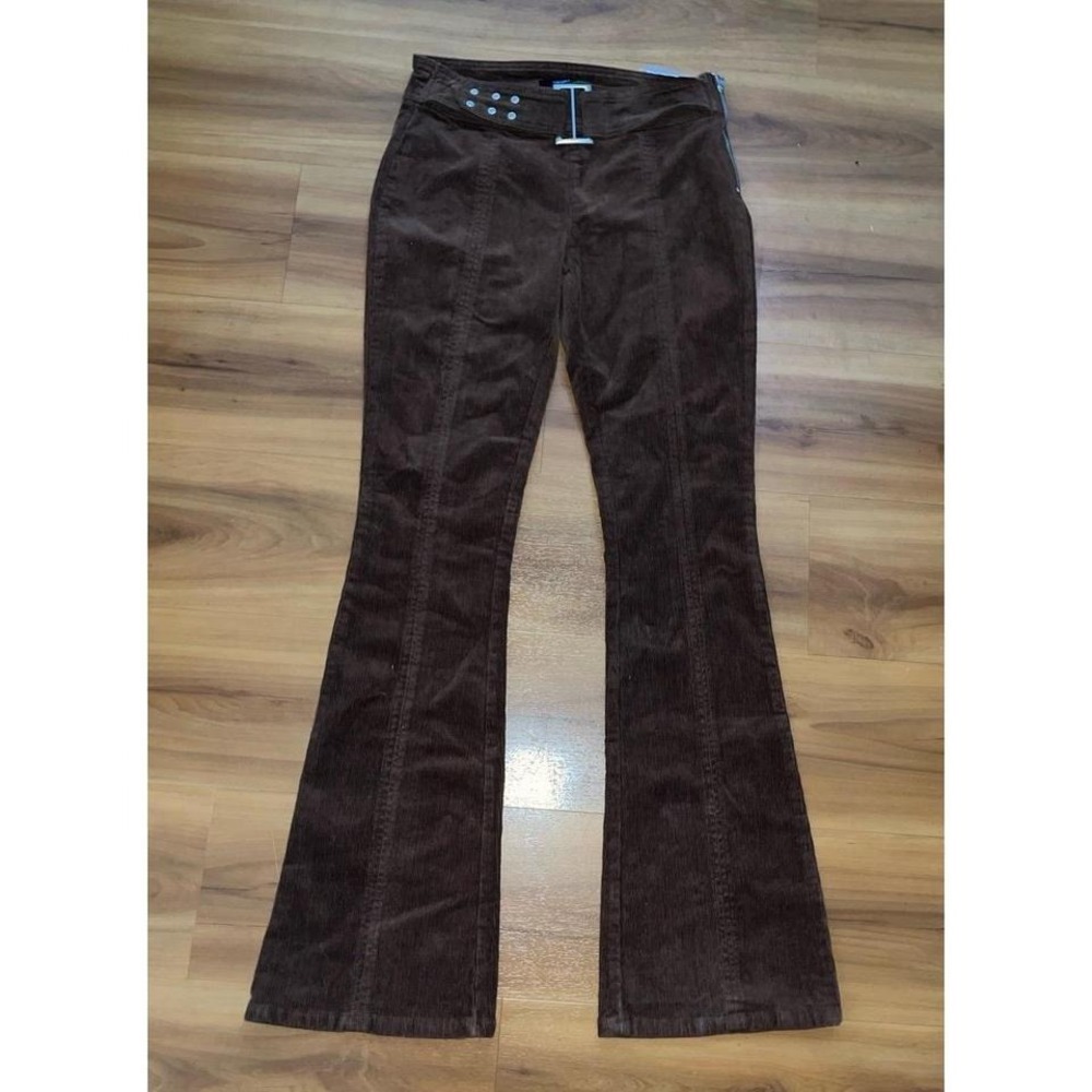 Womens NWT‎ Forever 21 Corduroy Brown Belted Flare Pants